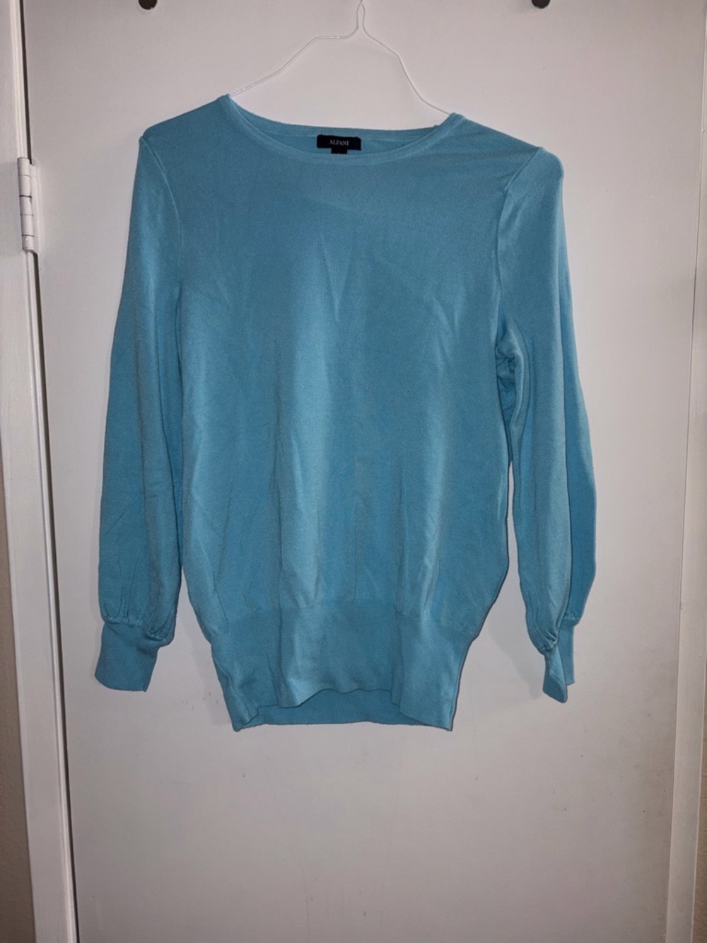 Alfani Light Blue Long Sleeve Knit Top